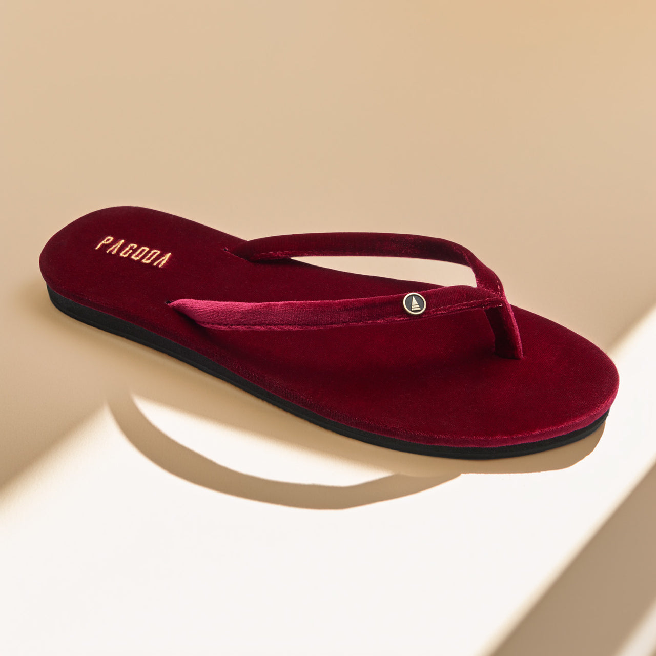 Burgundy Women’s Velvet Flip Flop