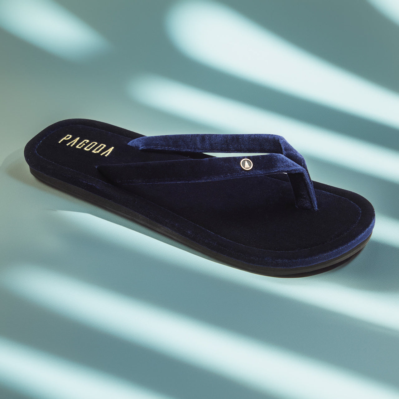 Bagan Blue Men’s Velvet Flip Flops