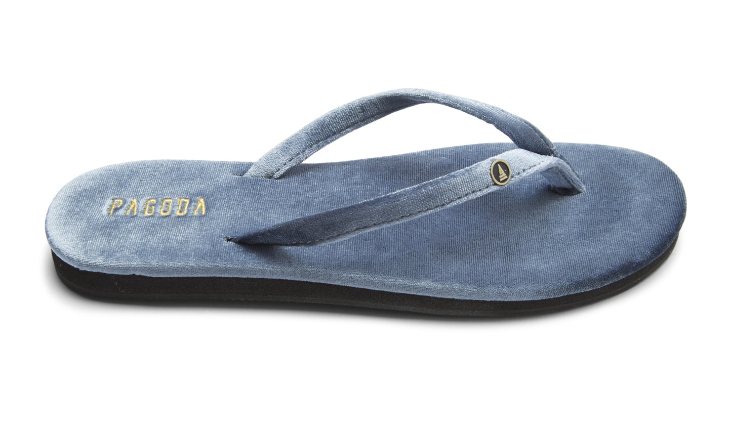 Burma Blue Women’s Velvet Flip Flop