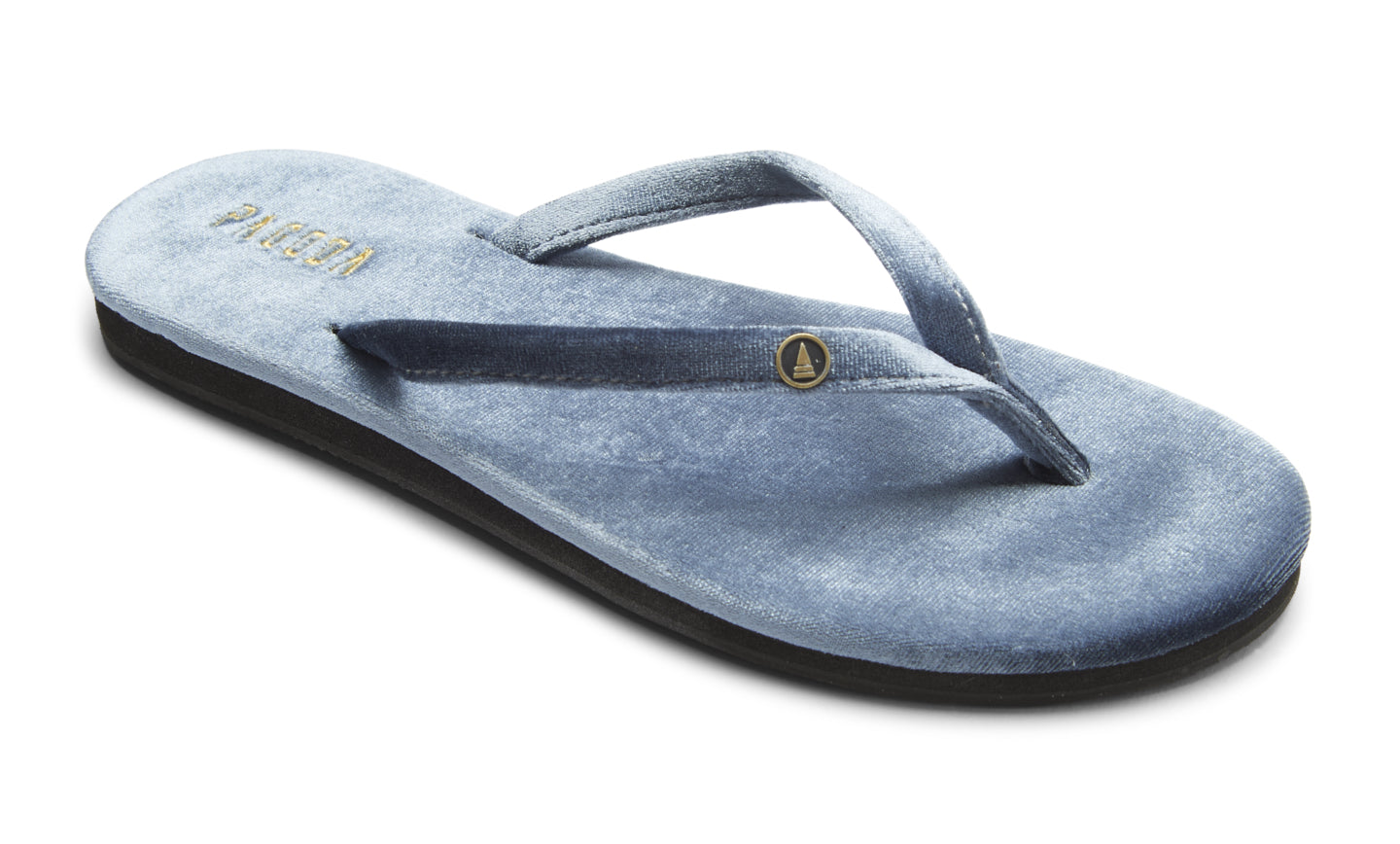 Burma Blue Women’s Velvet Flip Flop