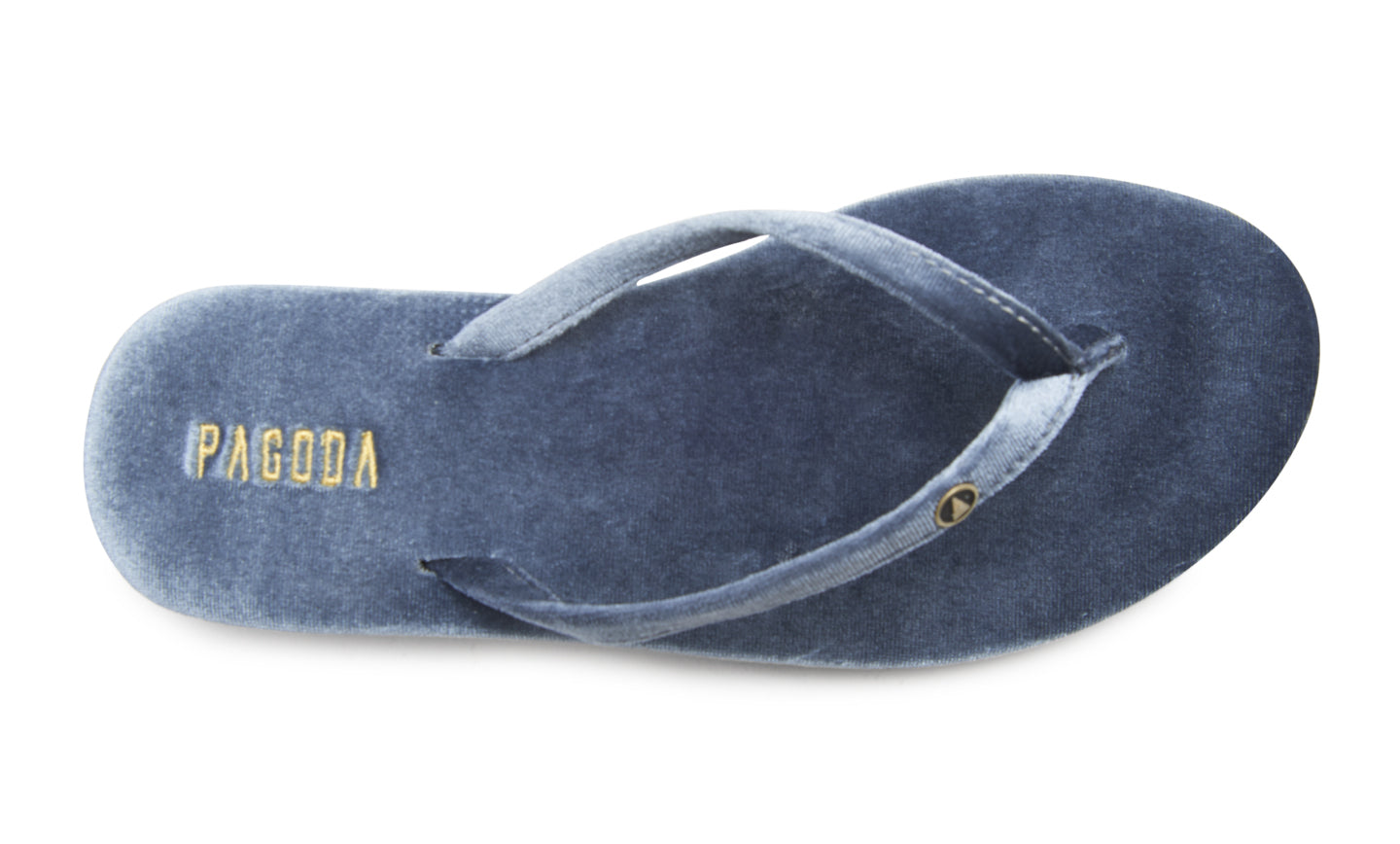 Burma Blue Women’s Velvet Flip Flop