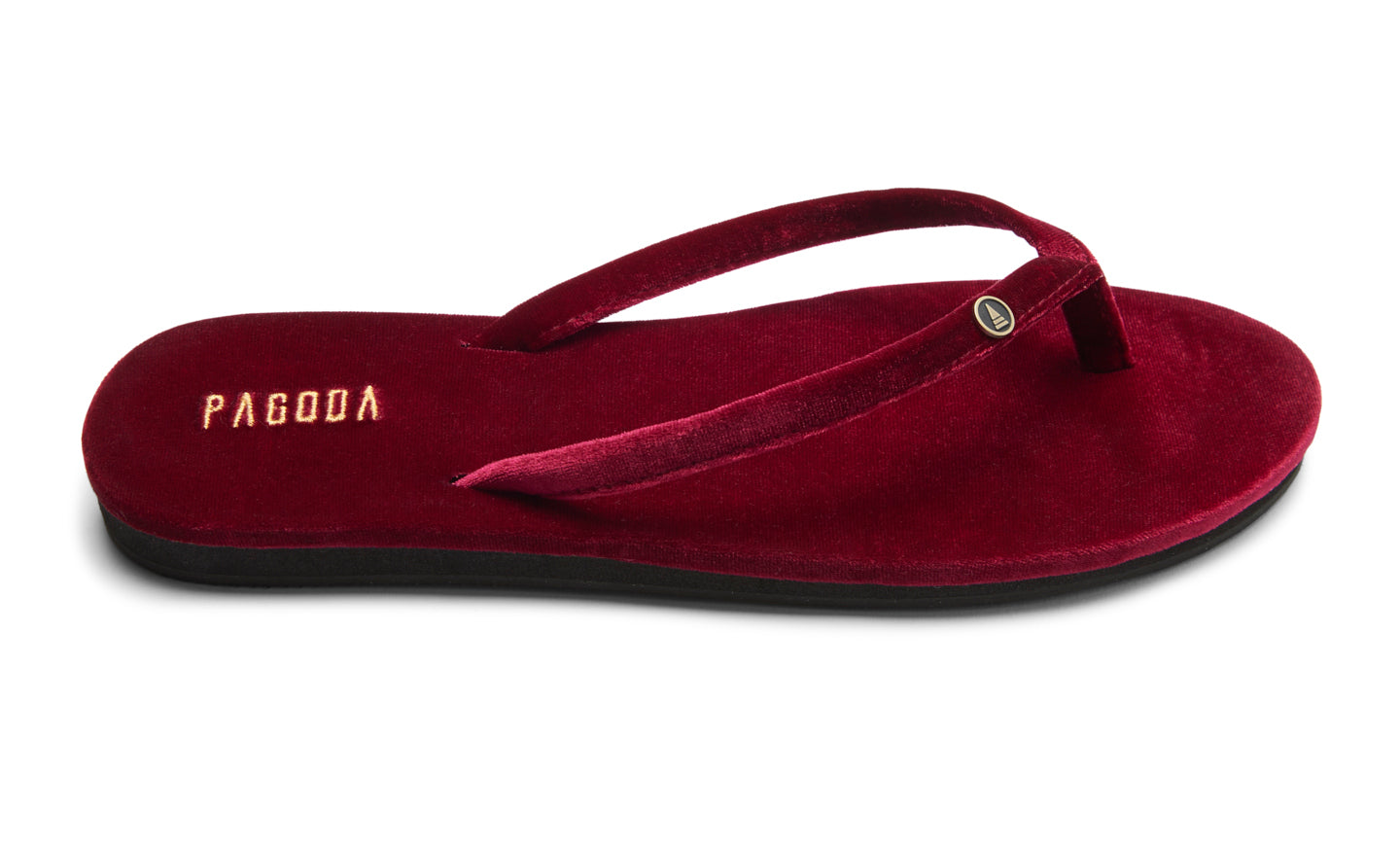 Burgundy Women’s Velvet Flip Flop