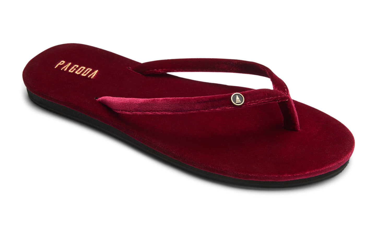 Burgundy Women’s Velvet Flip Flop