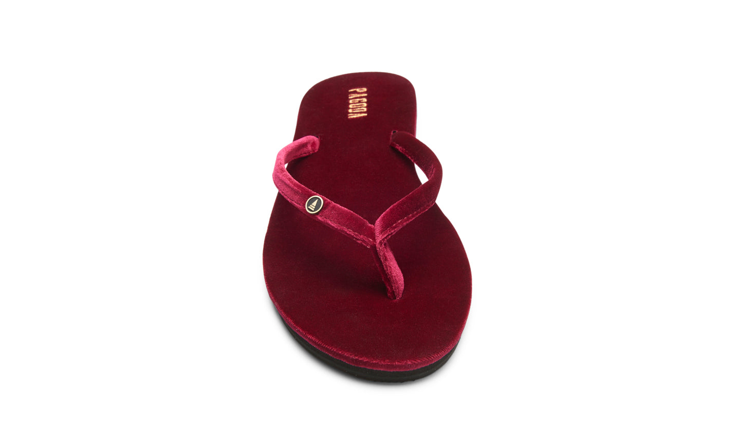 Burgundy Women’s Velvet Flip Flop