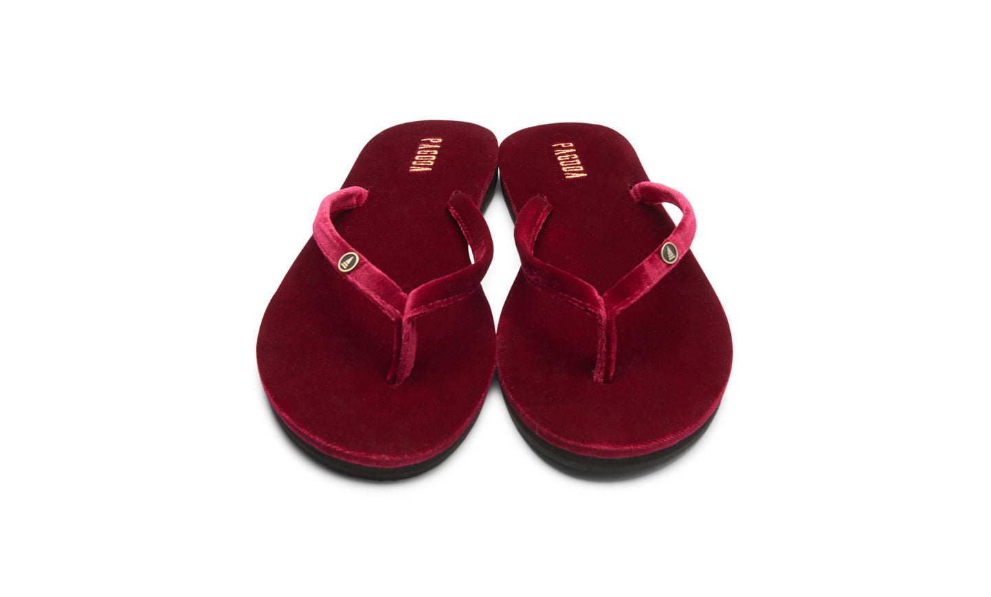 Burgundy Women’s Velvet Flip Flop