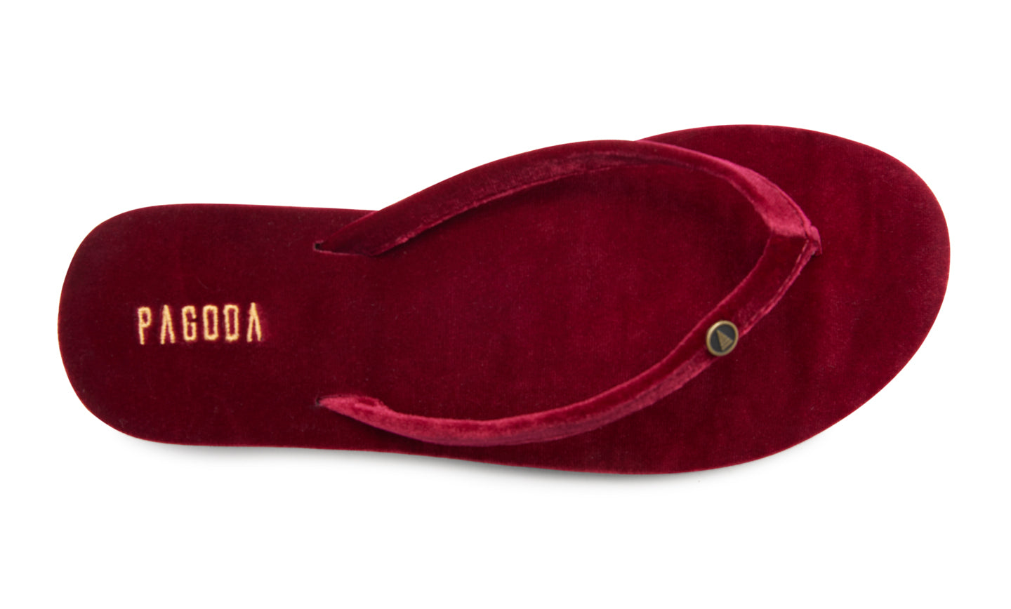 Burgundy Women’s Velvet Flip Flop