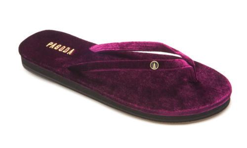 Diamante Plush Purple Women’s Velvet Flip Flop